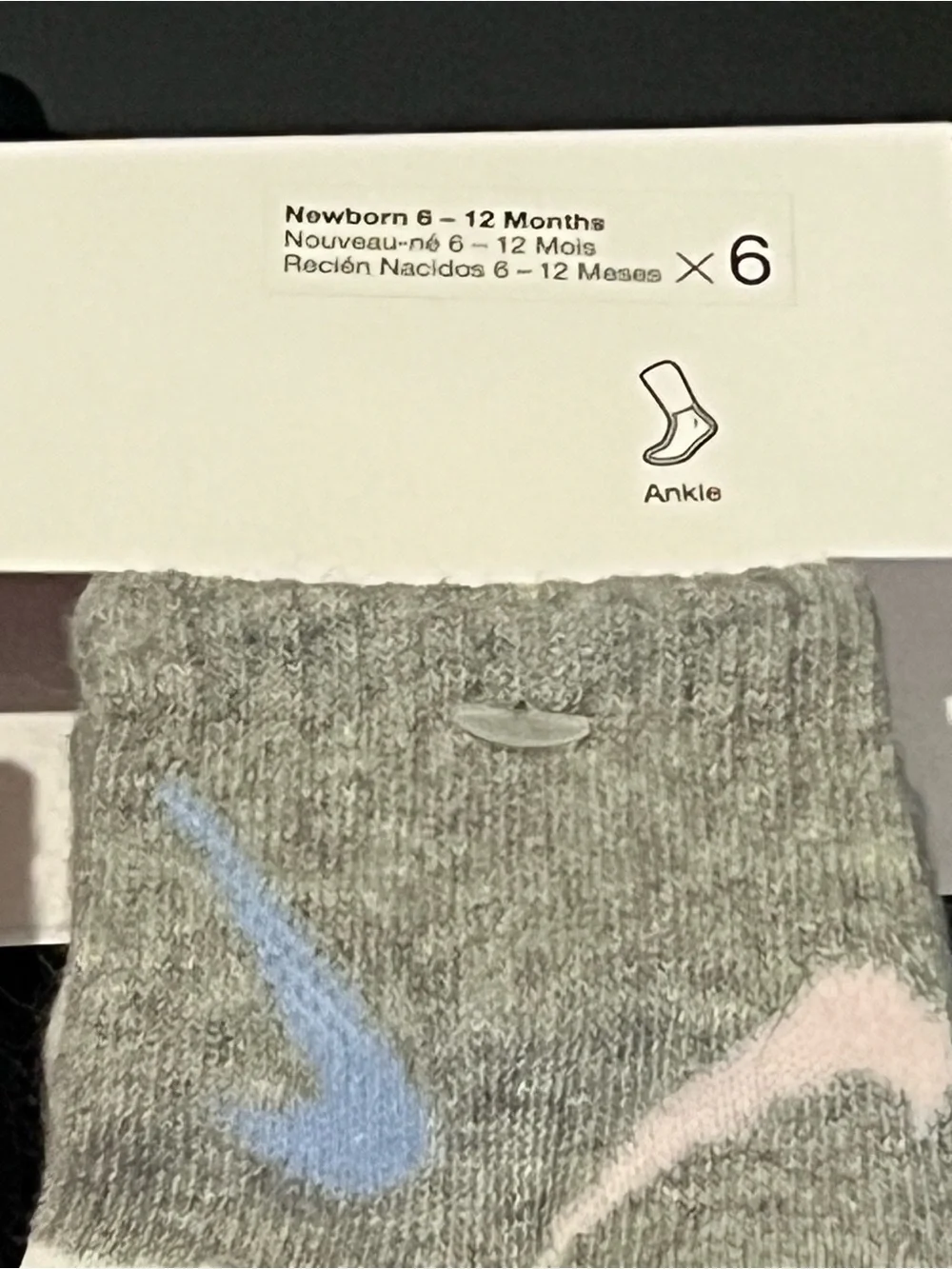 Nike Baby Socks Ankle 6pk Lightweight  Girls 6-12 months NWT